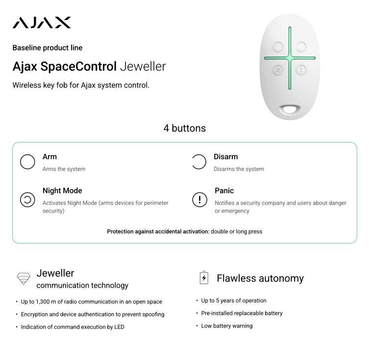 AJAX SpaceControl Manual EN BL